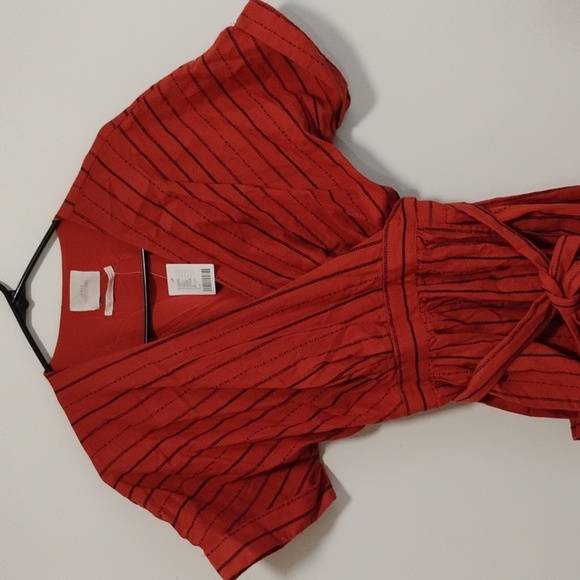 Urban Outfitters | Orange and Navy Terra Cota Maxi Wrap Dress | Women's S | NWT - Picture 3 of 6